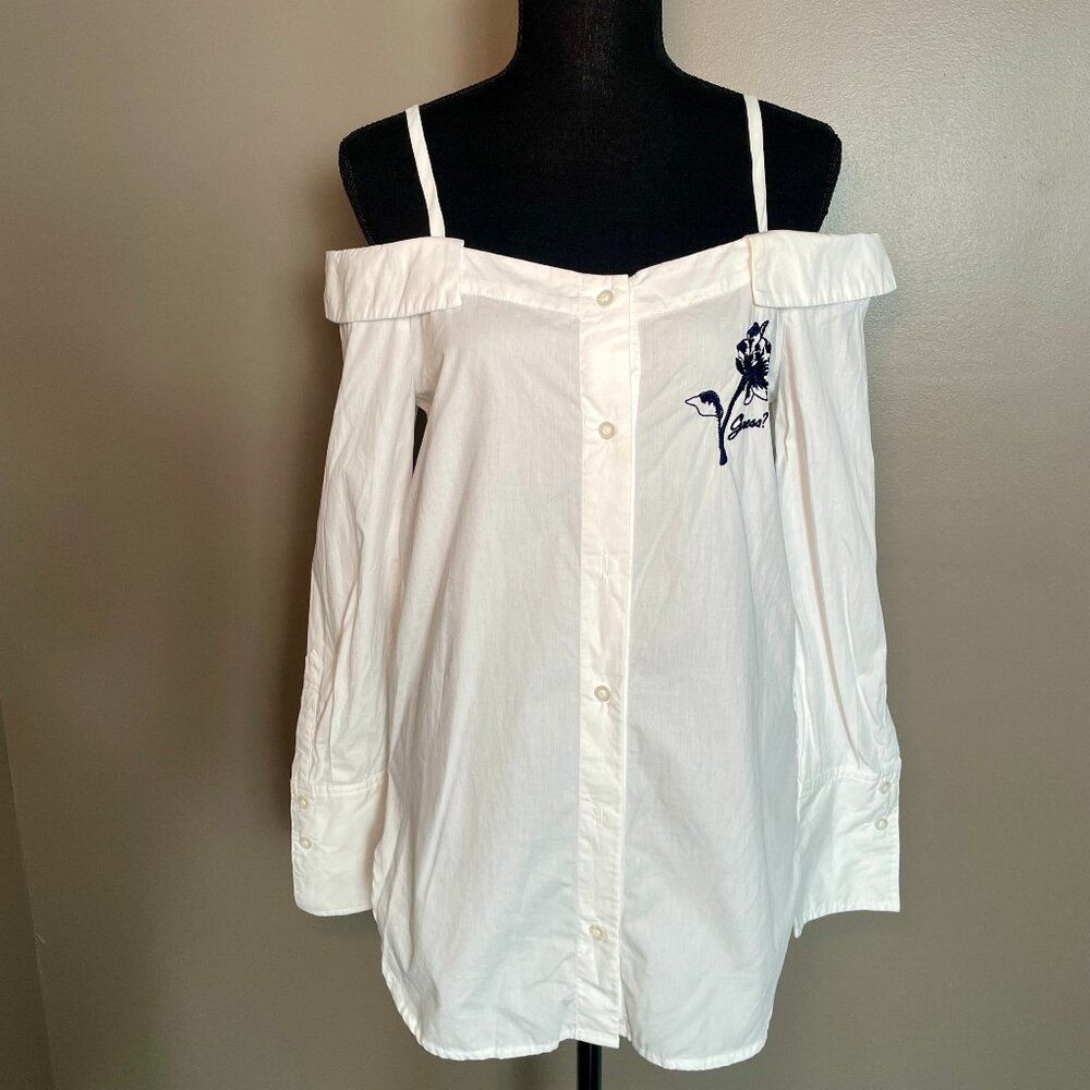 GUESS Off-Shoulder Top – 100% Cotton (S)